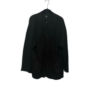 Talbots Button Front Long Sleeve Black Cardigan NWOT Size 2X
